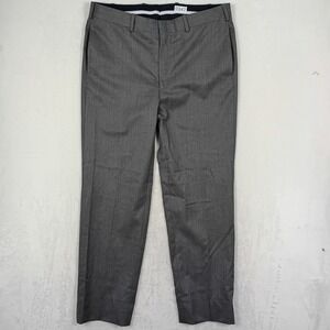 EC by Tom James Dress Pants Mens 36 Grey Flat Front Trousers Work Professional‎